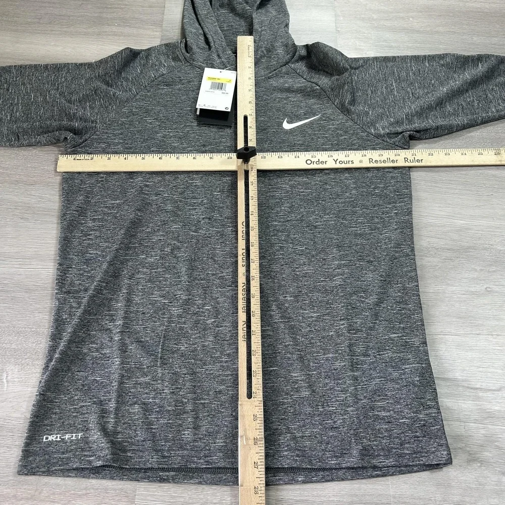 NEW Nike Swim Hooded Rash Guard Mens Small Gray Dri-FIT Long Sleeve NESSB669-001